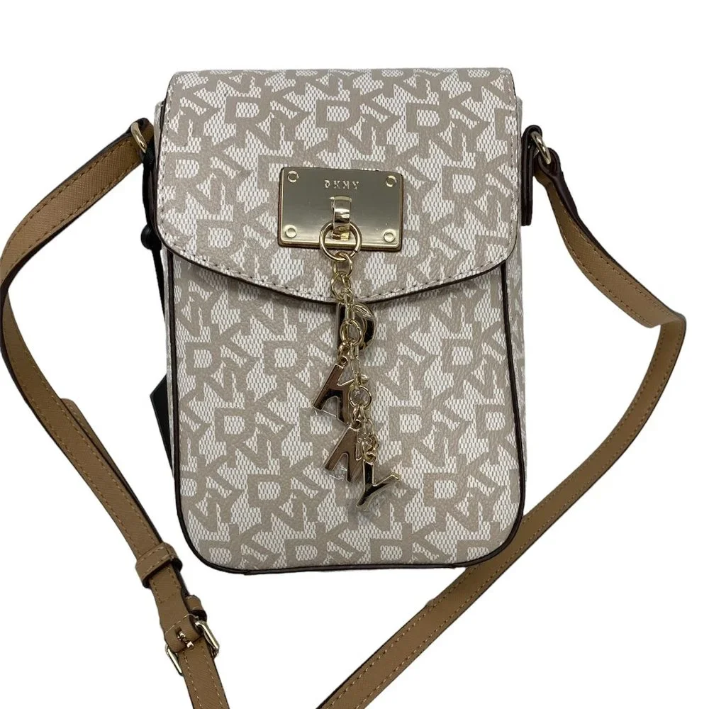 DKNY Phone Crossbody with All Over Logos - Picture 1 of 11